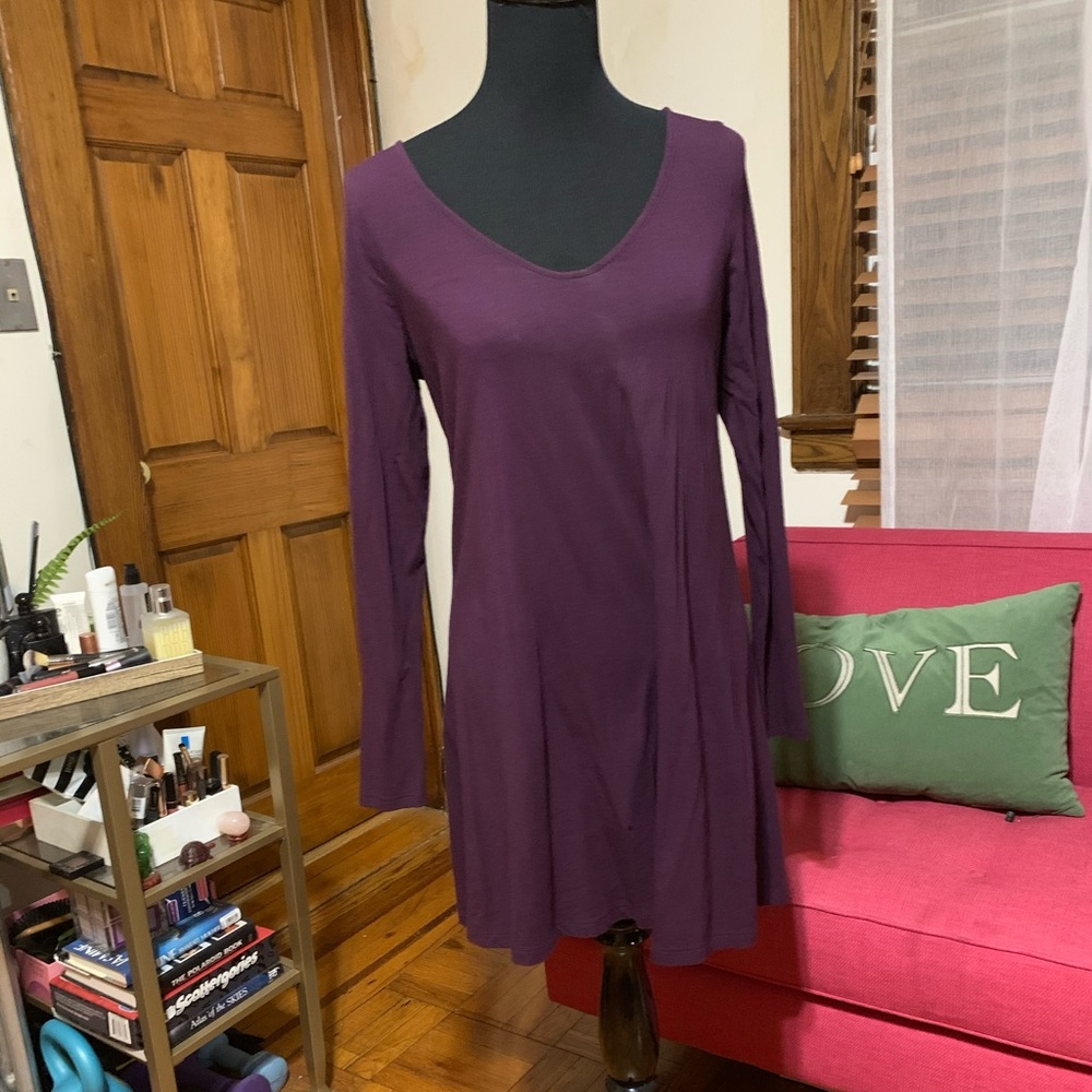 express purple dress long sleeve medium